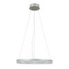 Lampa wisząca srebrny ring 50cm z dekorem LED Barlo Italux PND-34526-M-SILV