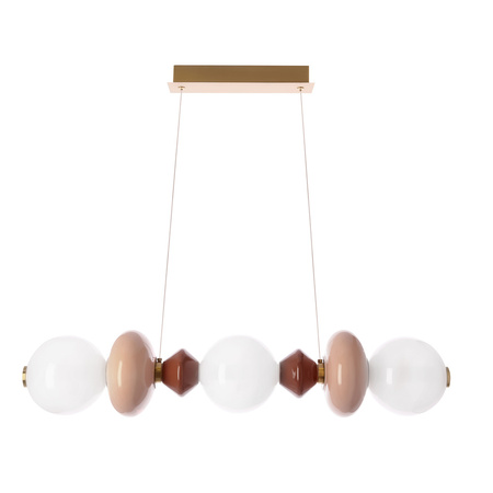 Lampa wisząca podłużna z elementami ceramiki i białymi kloszami FLORES 20W LED 3000K Candellux Studio 33-50687