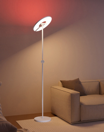 Lampa podłogowa biała z pilotem LED + RGB Cento Italux FL-37482-WH
