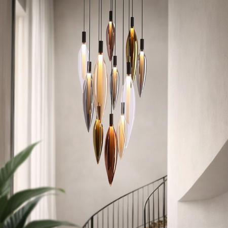 Lampa wisząca jedenaście zwisających szklanych kloszy w mix kolorach NORDIC 11xG9 Candellux Studio 30-51271