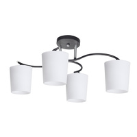 ESNYR LAMPA SUFITOWA CHROMOWY+CZARNY 4X40 E27 KLOSZ BIAŁY Candellux 34-22677