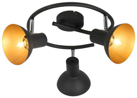 DISO LAMPA SUFITOWA SPIRALA 3X40W E27 CZARNY+ZLOTO Candellux 98-63434
