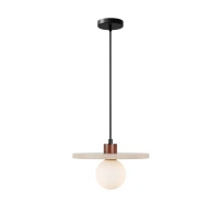 Lampa wisząca koło z trawertynu i szklana kula 1xG9 Maxlight P0650 Lando