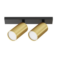 Czarna oprawa sufitowa ze złotymi reflektorami 2xGU10 FOCUS S C051CL-U-02BMG Maytoni