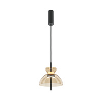 Lampa wisząca pojedyńcza 25cm bursztynowy szklany klosz LED 3000K Bangkok MOD185PL-L12CG3K2 Maytoni