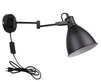 Espera lampa kinkiet 1x40w e27 czarny z przewodem przył. z wtyczką i włącznikiem Candellux 21-85238