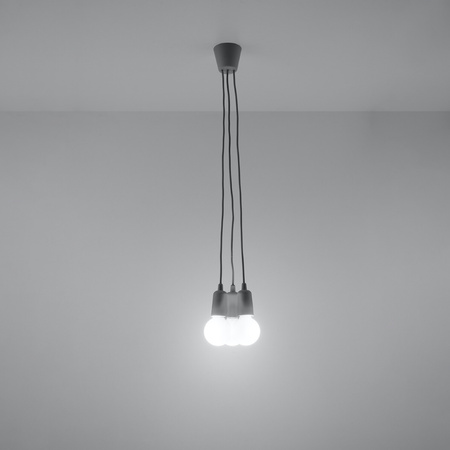 Lampa wisząca DIEGO 3 szara Sollux SL.0576