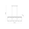 Lampa wisząca 3 abażury na drewnianej belce VIGA SHADE SOSNA 3xE27 Tk Lighting 11882