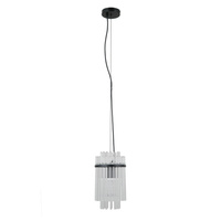 Czarna lampa wisząca szklane cienki rureczki 1xE27 Bonte Italux PND-40929-1A-BK