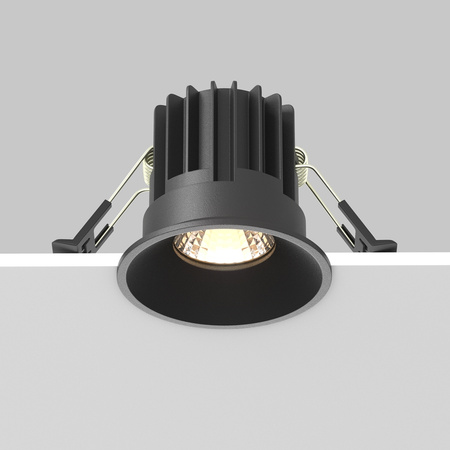 Okragłe czarne oczko podtynkowe o średnicy 6cm LED 3000K Round DL058-7W3K-B Maytoni