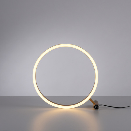 Lampka stołowa okrąg w kolorze matowego mosiądzu LED 3000K RITUS Just Light Paul Neuhaus  15390-60