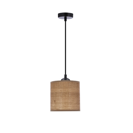 Legno lampa wisząca czarny 15 1x40w e27 abażur orzechowy Candellux 31-18311