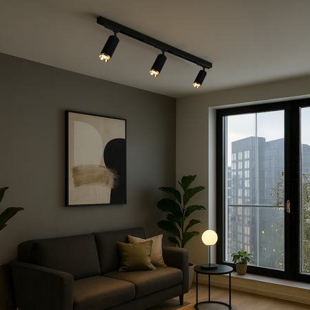 Oprawa Mica Track Czarny + Złoty 1xGU10 - 3-obwodowy Milagro ML2194