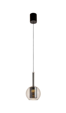 Lampa wisząca pojedyńcza czarna dymione szkło o średnicy 16cm TAGNA LED 3000K Zuma Line 251001-SM