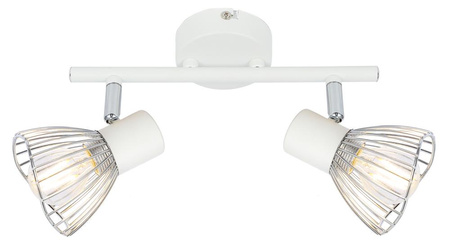 FLY LAMPA SUFITOWA LISTWA 2X40W E14 BIAŁY/CHROM Candellux 92-61966