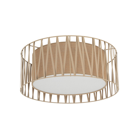 Plafon sufitowy wykonany z juty o średnicy 50cm HARMONY SABIA JUTA 4XE27 Tk Lighting 11464