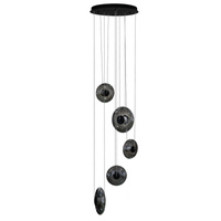 Czarna lampa wisząca na antresole LED 3000K ANDORA PENDANT 5 3-STEP DIMM SMOKY Azzardo AZ6887