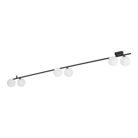Czarna sześciopunktowa listwa sufitowa szklane kule IMELO BLACK 6XG9 Tk Lighting 11479