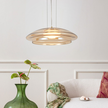 Lampa wisząca szklany bursztynowy klosz zewnętrzny OMBRE 34 cm 1xGX53 Candellux Studio 31-51080