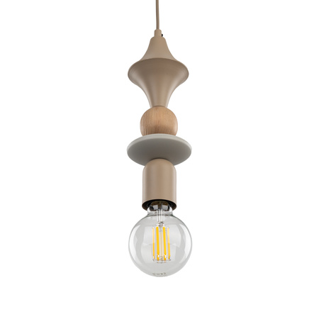 Lampa wisząca drewniana TOWER SABIA WOOD 1XE27 1x Tk Lighting 10959