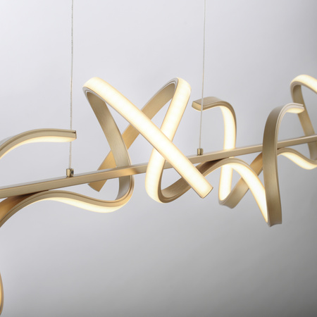 Lampa wisząca zawijana nad stół w kolorze matowego mosiądzu CURLS LED 3000K z funkcją SimplyDim Just Light 19033-60 