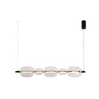 Lampa wisząca czarna pozioma 5 szklanym owalnych kloszy PLAYA 15W LED 3000K Candellux Studio 35-50526