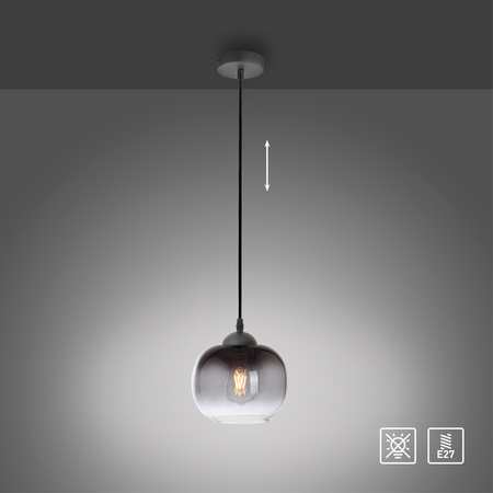 Lampa wisząca pojdeyńcza szklany klosz 19cm ZEA 1xE27 Just Light 15420-18