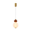 Pojedyńcza lampa wisząca biała kula z elementem ceramiki FLORES 7W LED 3000K Candellux Studio 31-50625