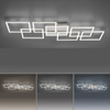 Lampa sufitowa kwadraty LED w kolorze stalowym Q-INIGO Paul Neuhaus 6014-55 sterowana pilotem