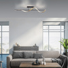 Pofalowana lampa sufitowa antracyt + mosiądż sterowana pilotem i smartfonem Q-SWING Paul Neuhaus 6385-13