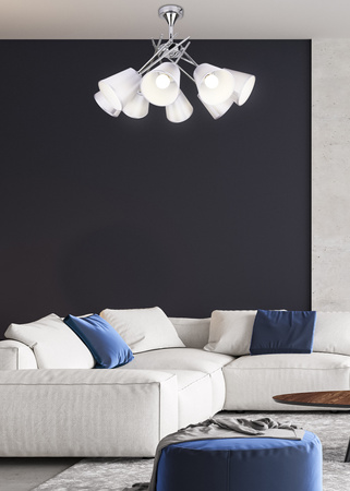 VOX LAMPA WISZĄCA 8X40W E14 CHROM Z ABAŻUREM Candellux 38-70647