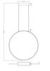 Lampa wisząca czarna z pionowym pierścieniem 60cm - nowoczesny design RASCAL 3000K Zuma Line PEN4105-60BK