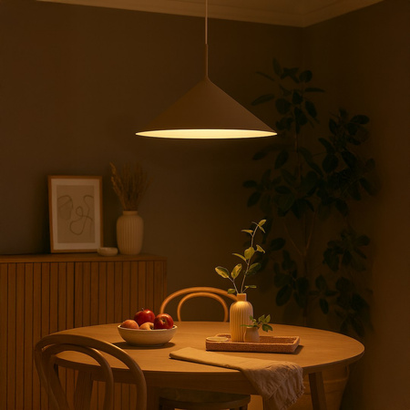 Lampa wisząca spłaszczony metalowy stożek 60cm  kaszmirowy CAPITAL TAUPE Ø60cm 1xGX53 Milagro MLP2471