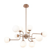 Złota lampa wisząca z 15 szklanymi kulami Erich MOD221PL-12G Maytoni