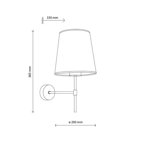 Kinkiet w kolorze sabia z abbazurem z lnu ELIZABETH SABIA 1xE27 Tk Lighting 11166