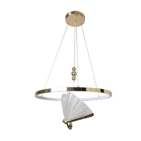 Lampa wisząca Marissa Ring złota z motywem motyla LED CCT Light Prestige LP-2515/1P GD