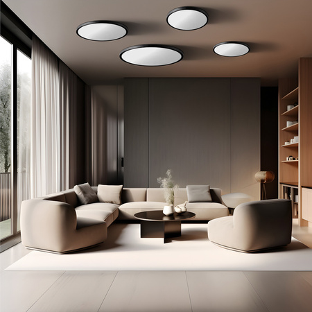 Plafon okrągły czarna obramówka California 60 cm LED CCT Light Prestige LP-2505/1C-60 BK