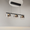 Ekskluzywna potrójna lampa z dymionymi szklanymi kloszami LED 3000K Spirito MOD286PL-L12B3K Maytoni