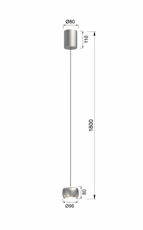Lampa pojedyncza nikiel matowy QUIBERON Aviano Lighting 6039-103