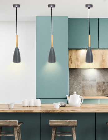 LAMPA WISZĄCA TROSA 1 SZARY Candellux 50101266