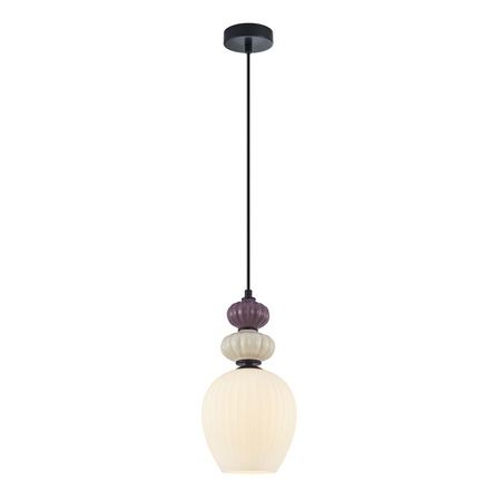 Lampa wisząca pojedyńcza o średnicy 17,5cm 1xE27 Domali Italux PND-36816-1B-BK-WH
