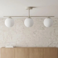 Prosta, kaszmirowa listwa sufitowa z kloszami RAYA Kaja Lighting K-6042