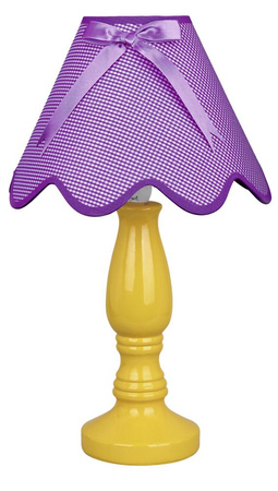 LAMPKA LOLA GABINETOWA ŻÓŁTA 1X40W E14 ABAŻUR FIOLETOWY Candellux 41-84378