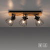 Lampa sufitowa loft 3-punktowa z drewnianą podstawą TARO Just Light 15119-18
