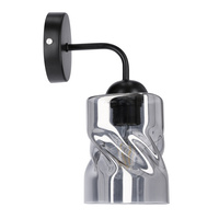 Felis lampa kinkiet czarny 1x60w e27 klosz dymiony Candellux 21-00125
