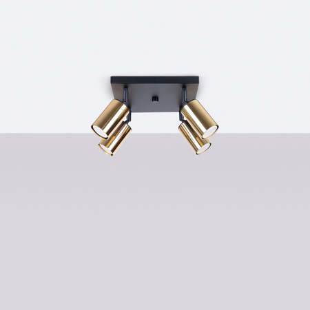 Plafon WINX 4 czarny/złoty Sollux SL.1386