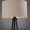 Lampa podłogowa czarna na trójnogu z beżowym abażurem DURO Just Light 1xE27 14894-39