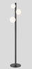 Czarna lampa podłogowa z trzema szklanymi kulami FORES 3xG9 Zuma Line F0574-03N-P7AA