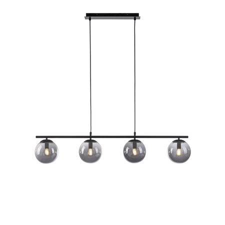 Czarna lampa wisząca 4 dymione kule szklane na belce BIG WIDOW 4xE14 Just Light 14604-18