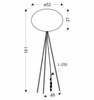 Lampa podłogowa na trójnogu abażur mist 52 czarny kula MELLOW  1xE27 Candellux Studio 51-41944